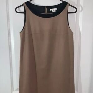 Paule Ka 100% Virgin Wool Fully Lined Sleeveless Tan Dress
